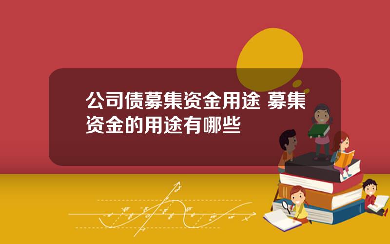 公司债募集资金用途 募集资金的用途有哪些